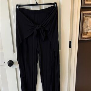 Palazzo beach coverup Pants with tie overlay